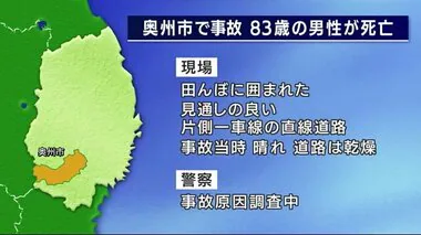 軽乗用車が壁に衝突　８３歳男性死亡　奥州市の市道＜岩手県＞