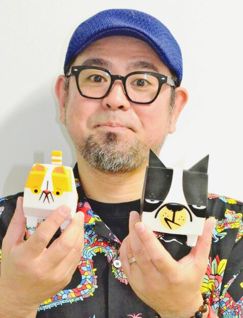 ロゴや似顔絵をポップに　城間英樹さん「ＢＵＤＯＧ１００展」　あすから県立博物館・美術館