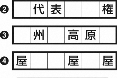 誤字熟語　四つの5文字の熟語を作って