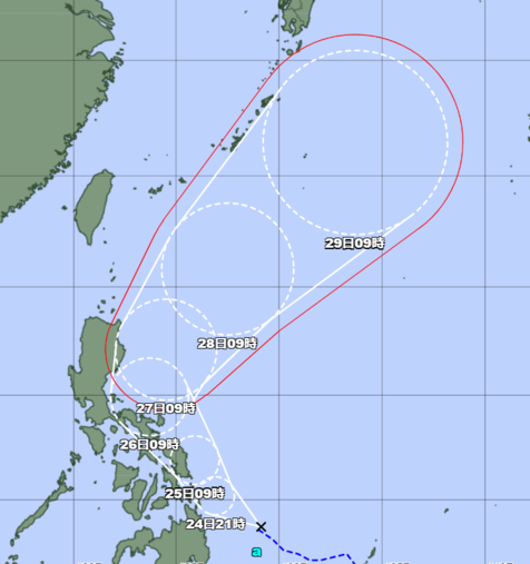 フィリピン東の熱帯低気圧が発達　きょう24日午後9時までに台風発生へ【24日午前9時現在】