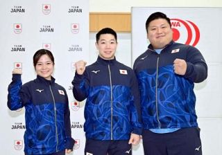 重量挙げ、五輪代表３選手が抱負　宮本「いい色のメダルを」