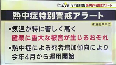 「熱中症特別警戒アラート」　岩手県内全ての観測地点で暑さ指数３５以上になると予想の場合に発表