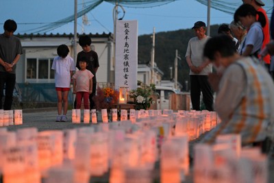 「震災に負けない」　400個の希望の灯り　能登地震から半年