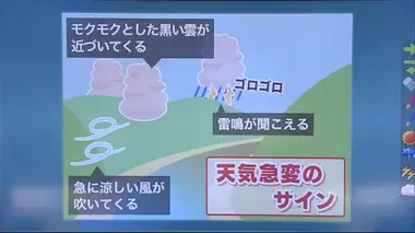 ２５日午後は雷雨の恐れ　岩手県内大気の状態不安定　道路の冠水や河川の増水など注意　