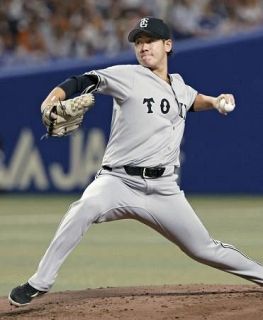 中０―２巨（１０日）　井上が５勝目