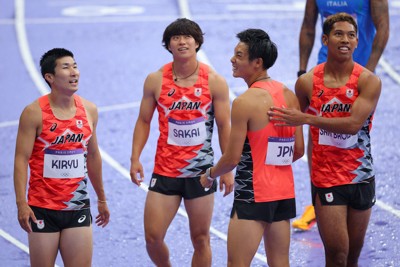 日本は5位で2大会ぶりメダルならず　陸上男子400メートルリレー