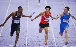 男子４００ｍリレー、日本は５位　陸上・９日