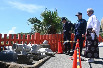 日向灘地震の被災地を宮崎知事視察　日南市長が早急な復旧要望