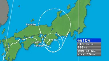 ≪台風10号≫1日は紀伊半島を北上し2日にかけ熱帯低気圧に変わる見込み　その後も大気の状態が不安定に【新潟】