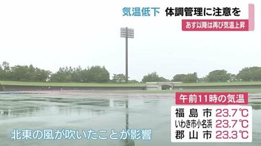 前日より10℃以上低く　9月16日の福島県　福島市やいわき市で23.7℃（午前11時時点）