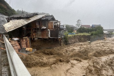 「正月の地震よりひどい」　濁流に土砂崩落、住民ら眠れぬ夜　能登