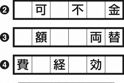 誤字熟語　四つの5文字の熟語を作って