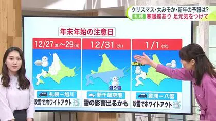 【北海道の天気 12/23(月)】年末年始の最新予報　帰省ラッシュの週末は日本海側で大雪に…道央道はホワイトアウトも